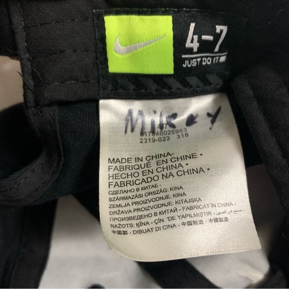 5/$25 NIKE swoosh KIDS black COTTON BASEBALL CAP HAT ADJUSTABLE 4-7 - Picture 5 of 6